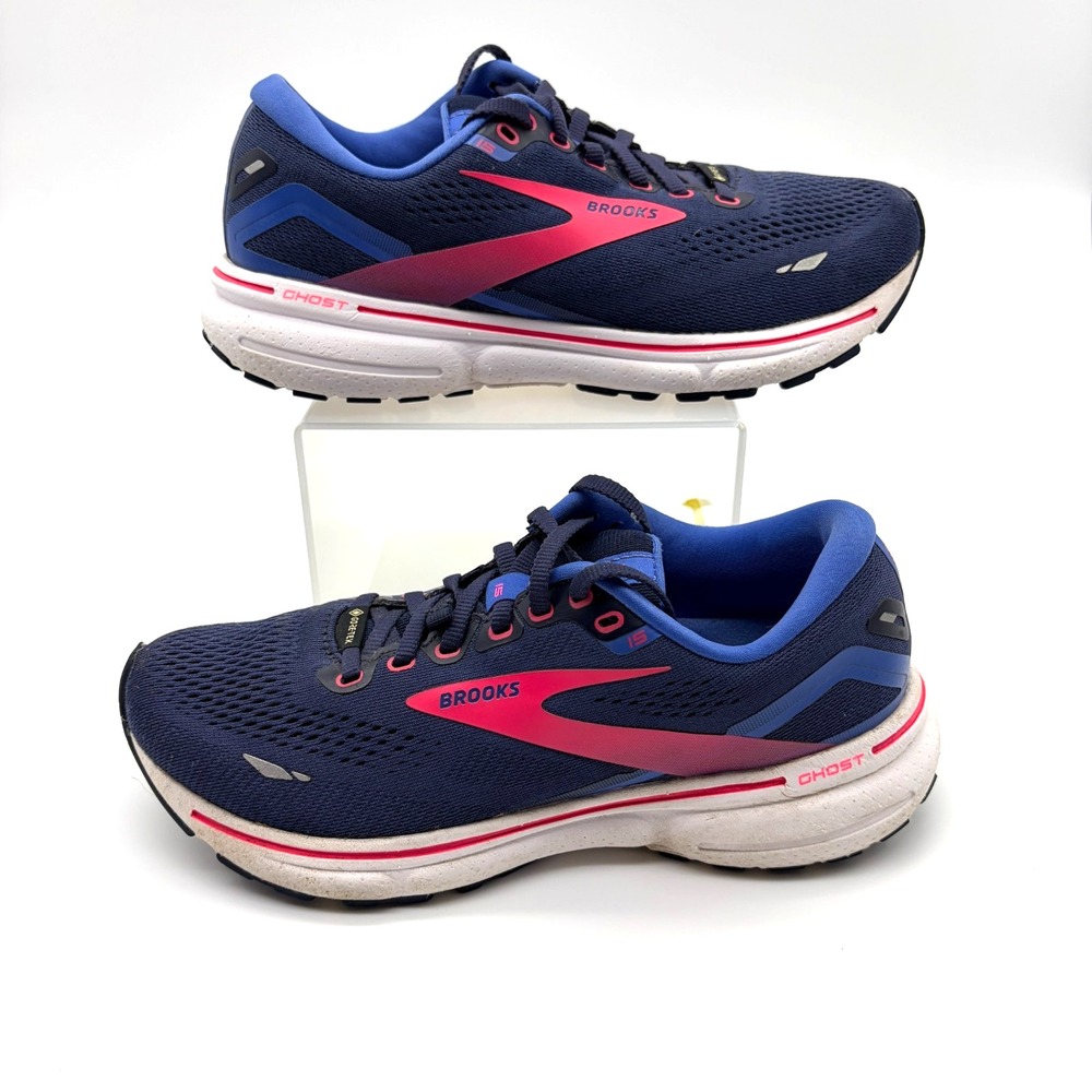Brooks Ghost 15 GTX Womens 8.5 Shoes Running Gore-Tex Blue‎ Pink Comfort Run Gym